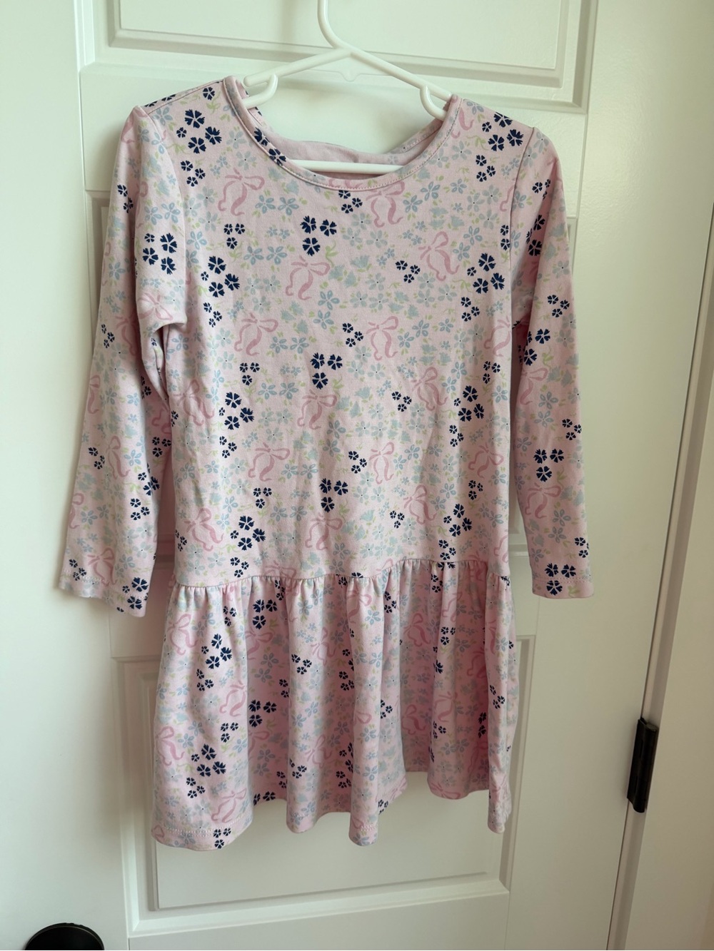 James & Lottie Girls Loren Drop Waist Dress Bow Back